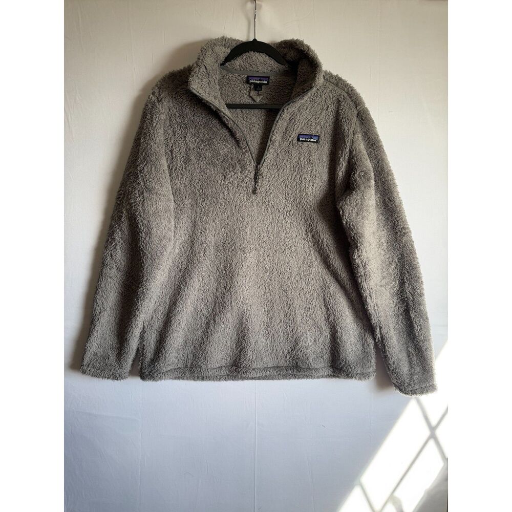 Patagonia Los Gatos 1/4 Zip High Pile Sherpa Fleece Pullover Gray Women's Large